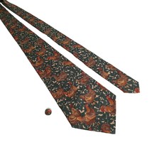 Vintage M M Strings Chicken Rooster Print Tie Necktie Matching Tack Handmade - £21.06 GBP