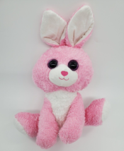 Kellytoy Pink Bunny Rabbit Big Glitter Eyes Plush 13&quot; Stuffed Easter Toy B313 - £9.40 GBP