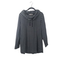 Soft Surrounding Cowl Neck Long Sleeve Top Small Womens Black Grey Striped Top - £17.58 GBP