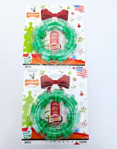 Nylabone Holiday Wreath Ring Dog Chew Toy Extreme Winter Green Flavor Lot of 2 - $16.40