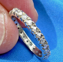 Earth mined Diamond Deco Wedding Band Bridal Anniversary Eternity Ring Size 8.5 - $2,465.25
