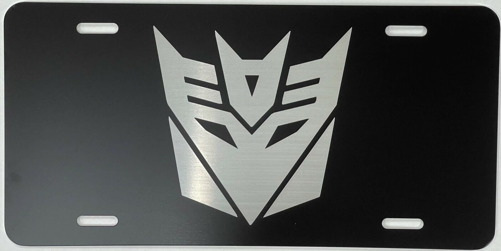 Transformers Decepticon Laser Engraved Matte Black License Plate Metal