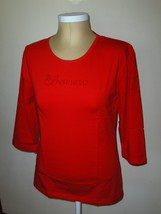 Be Inspired Womens Red T-shirt  Size Large Red Rhinestone Bling - £7.86 GBP