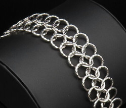 14K GOLD - Vintage Fashionable Hammered Double Row Open Circle Bracelet ... - $1,437.80
