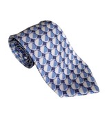 Emanuel Ungaro Vintage 90s Blue Circle Print Silk Tie - $71.35 CAD