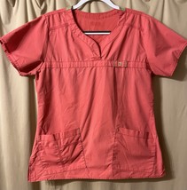 Wonder Wink Coral Scrub Top Medium V-Neck - $8.59