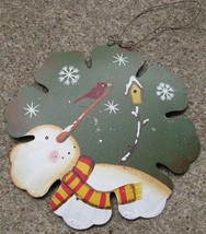 40007G - Snowman Green Birdhouse Metal Christmas ornament  - £2.35 GBP