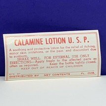 Drug store pharmacy ephemera label advertising Calamine lotion USP sooth... - £9.34 GBP