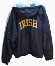 Notre Dame Fighting Irish NCAA Vintage 90s Blue Full Zip Lined Hoodie Jacket 3XL - £47.23 GBP