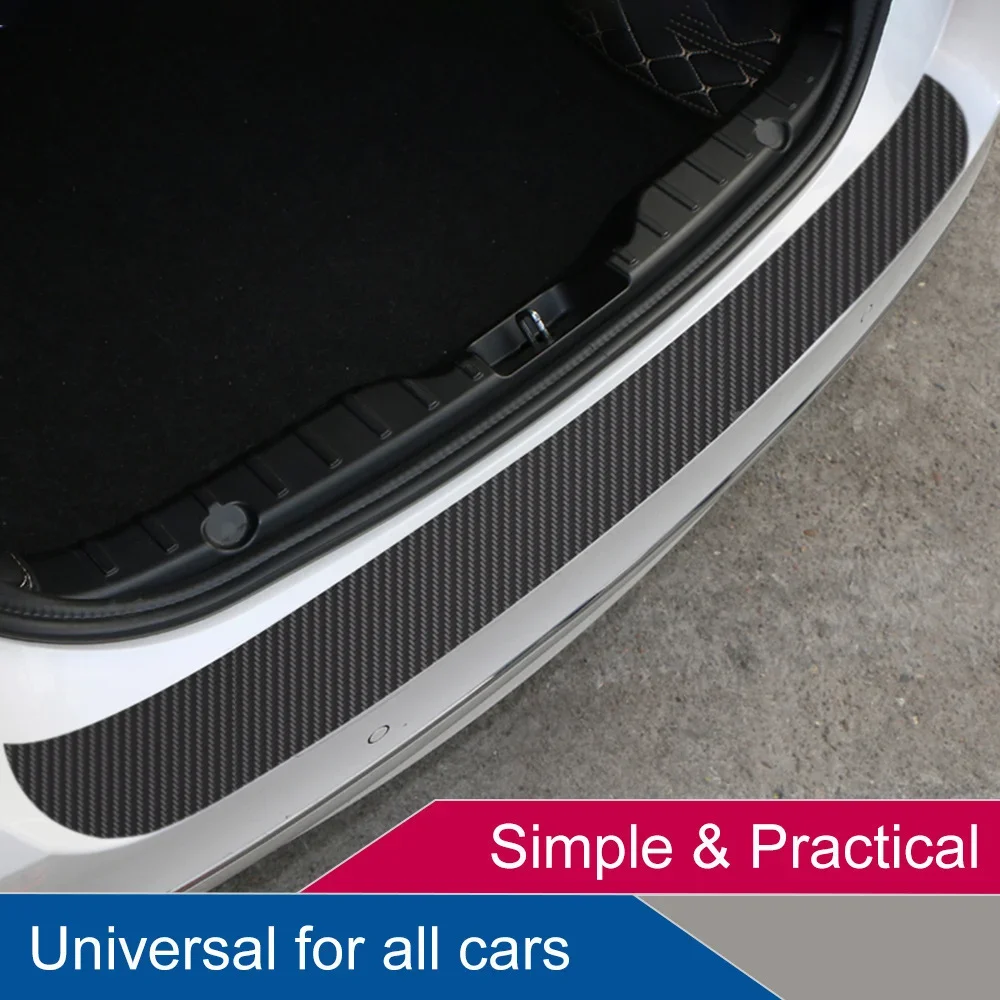 1PC 90*8.8cm Carbon Fibre Rear Bumper Protector Carbon Fibre Sticker Rear - £6.95 GBP+