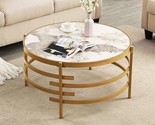 Round Coffee Table Faux Marble - Lifesky 32&quot; Center Table Circle Sintere... - $341.99