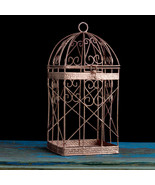 Rose Gold Bird Cage, Rose Gold Wedding Decor, Pink Gold Candle Lantern - £35.38 GBP