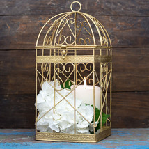 Gold Home Decor Decorations Antique Gold Bird Cage - £27.97 GBP