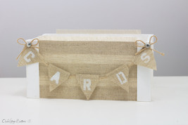 White Wedding Card Box with Banner Vintage Hessian Wedding Decor Barn Wo... - $15.99