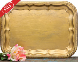 Vintage Gold Vanity Tray Jewelry Display Baroque Filigree - £14.38 GBP