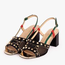 The Linea Black Leather Women Slingback Sandal image 2