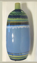 Tall Ceramic Multi-colored Vase Drip Glaze - £79.92 GBP