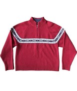 Woolrich Women’s Sweater Lambswool Red Fair Isle Nordic Ski Snowflake Si... - $33.64