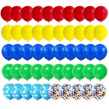 Red, Yellow, Blue, Green Balloons - 122Pcs Circus Party Supplies Red Green Ballo - £18.93 GBP
