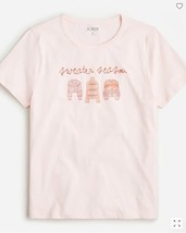 New J Crew Pink Beaded Sweater Season Sz M Short Sleeve Crew Neck Cotton T-shirt - £15.97 GBP