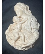 Vintage Cast Religious Art Wall Plaque Madonna &amp; Jesus Christ Child Virg... - $103.41 CAD