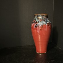 Vintage Red Drip Glazed Urn Style Pottery Vase - $51.18 CAD