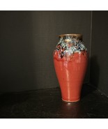 Vintage Red Drip Glazed Urn Style Pottery Vase - $699.99 MXN