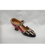 Sweet Romance Dollhouse Metal Black Magenta Shoe Figurine 2 1/4&quot; - $413.81 MXN