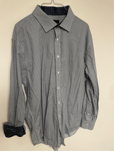 Bristol &amp; Bull Button Down Dress Shirt- 2XL 18 34-35 Blue/White Check Co... - $12.38