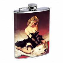 Flask 8oz Stainless Steel Classic Vintage Model Pin Up Girl D145 Whiskey Drink - £11.59 GBP