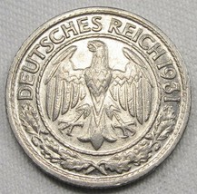 1931-D Germany 50 Reichspfennig CH XF Lusterous Coin AE57 - £20.05 GBP