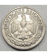 1931-D Germany 50 Reichspfennig CH XF Lusterous Coin AE57 - £19.68 GBP