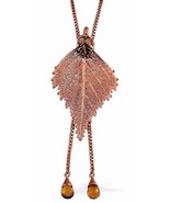 Natural Citrine Briolet Dangles on sliding necklace LEAF - £30.08 GBP