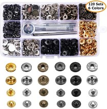 120 Sets Snap Fasteners Kit, MSDADA Metal Snaps Buttons Press Studs Tool... - $44.99