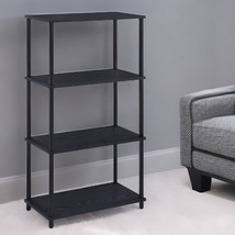 44&quot; Black Metal Four Tier Etagere Bookcase - $150.53