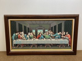 Vintage LAST SUPPER Paint by Number Painting wall art hanging jesus religious - £56.25 GBP