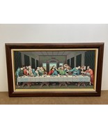 Vintage LAST SUPPER Paint by Number Painting wall art hanging jesus reli... - £54.72 GBP