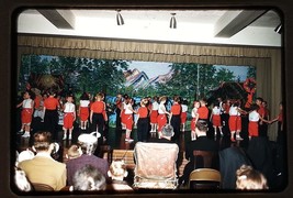 1955 Young Kids Stage Immaculate Concepcion Chicago Red-Border Kodachrome Slide - £2.33 GBP