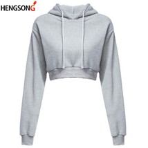 Fashion Women&#39;s Crop Top Hoodies Hooded Sweatshirts Spring Long Sleeve Short wea - £54.60 GBP