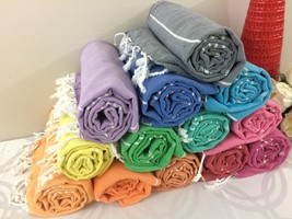 Turkish Peshtemal Towel Beach Gym Towel Hammam Towel 100% cotton Sultan 50 pcs - £456.24 GBP