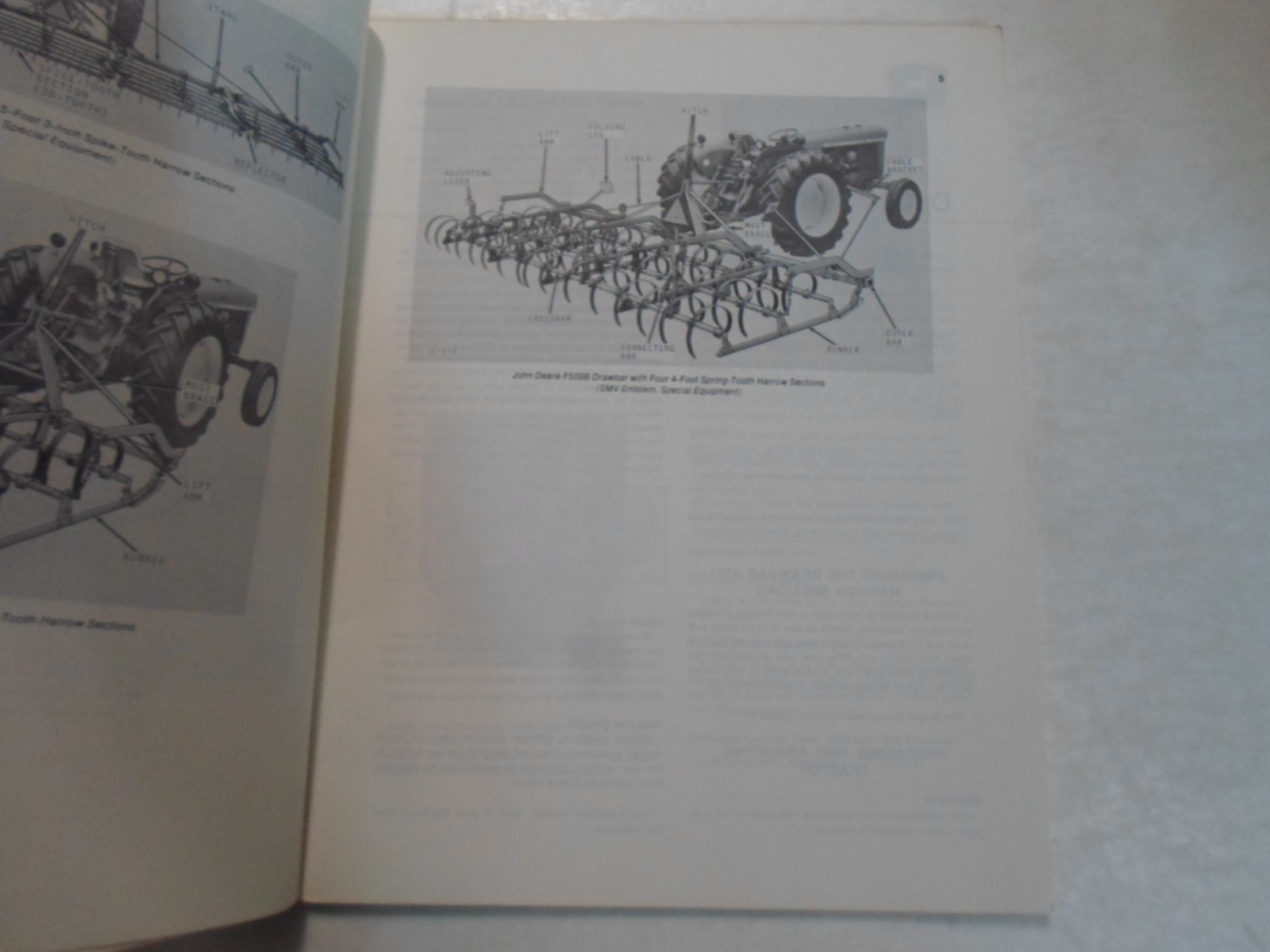 John Deere F500 Integrale Harrow Drawbar Sezioni Dell'Operatore Manuale Vetrata Item image 5
