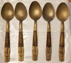 Tablespoon Soup Spoons (5) Bronze Wood Flatware Thailand Siam Replacement - £15.50 GBP