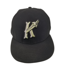 MILB Charlotte Knights New Era 59fifty Hat Size 8 Black Gold - £13.41 GBP