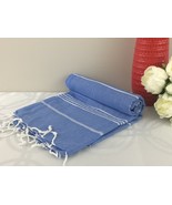 Turkish Peshtemal Towel BeachTowel Hammam Towel 100% cotton Sultan Dark Blue - £21.57 GBP