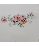Lg 15&quot; Vtg Scalloped Frosted Ceiling Light Fixture Delicate Pink Floral ... - $846.75 MXN
