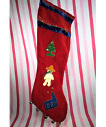 Darling Vintage Red Velvet &quot;Martha Lu - 1949&quot; Decorated Christmas 18&quot; St... - £15.64 GBP