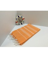 Turkish Peshtemal Towel BeachTowel Hammam Towel 100% cotton Sultan Orange - $26.99