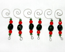Handcrafted Christmas Ornament Hangers in Red and Green - $9.98