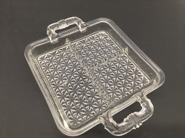 Heavy Clear Glass Divided Divided Dish Tray 3 part Vtg Condiment Candy  Relish - £11.79 GBP