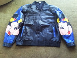 Pre Owned/Walt Disney/Mickey Mouse Baseball/Mickey Mouse/Leather Jacket/3 Xl - $200.00